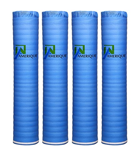 800SQFT AMERIQUE 1.5MM Premium Flooring Padding 3-in-1 Heavy Duty Foam Blue, 200SF/Roll, Pack of 2 Underlayment, with Tape & Vapor Barrier