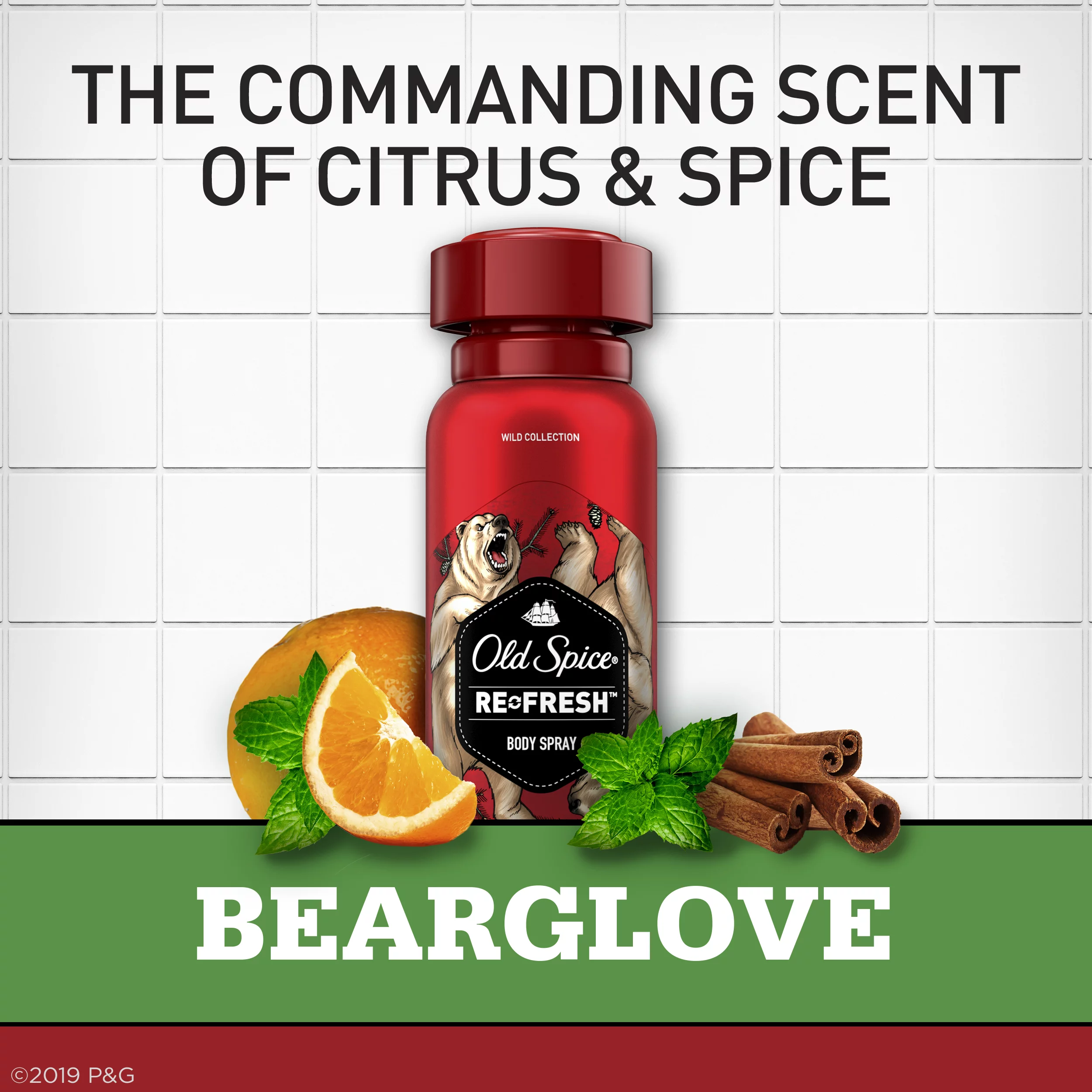 Old Spice Wild Bearglove Scent Body Spray for Men, 3.75 oz, 3 Pack