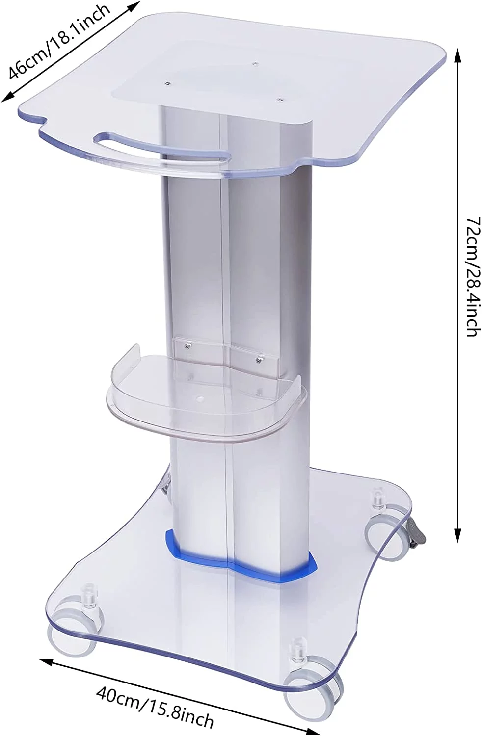 MIDUO 3-Tiers Beauty Salon Machine Stand Rolling Cart Beauty Trolley