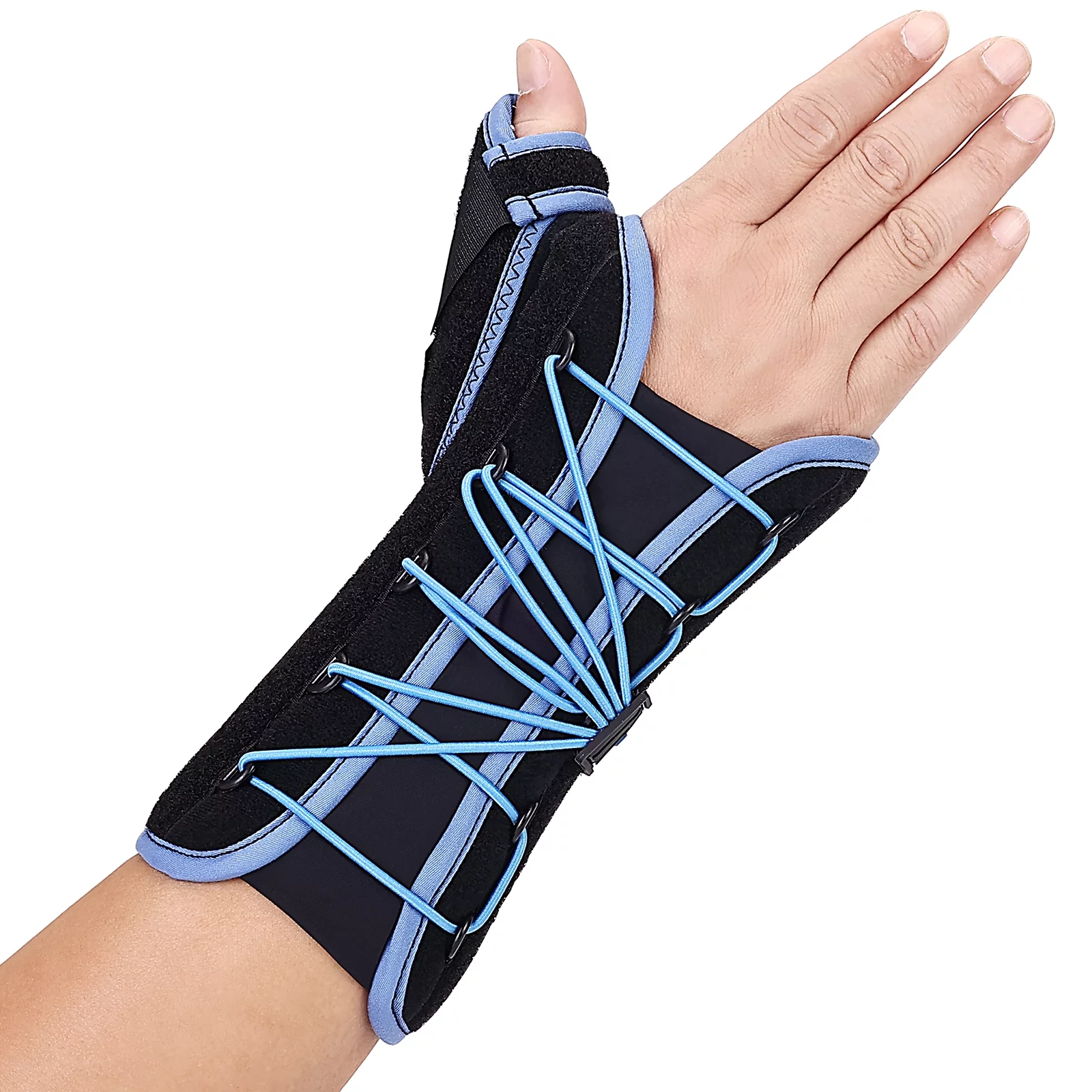 VELPEAU Wrist Brace with Thumb Spica Splint (Drawstring, Right Hand,Small)