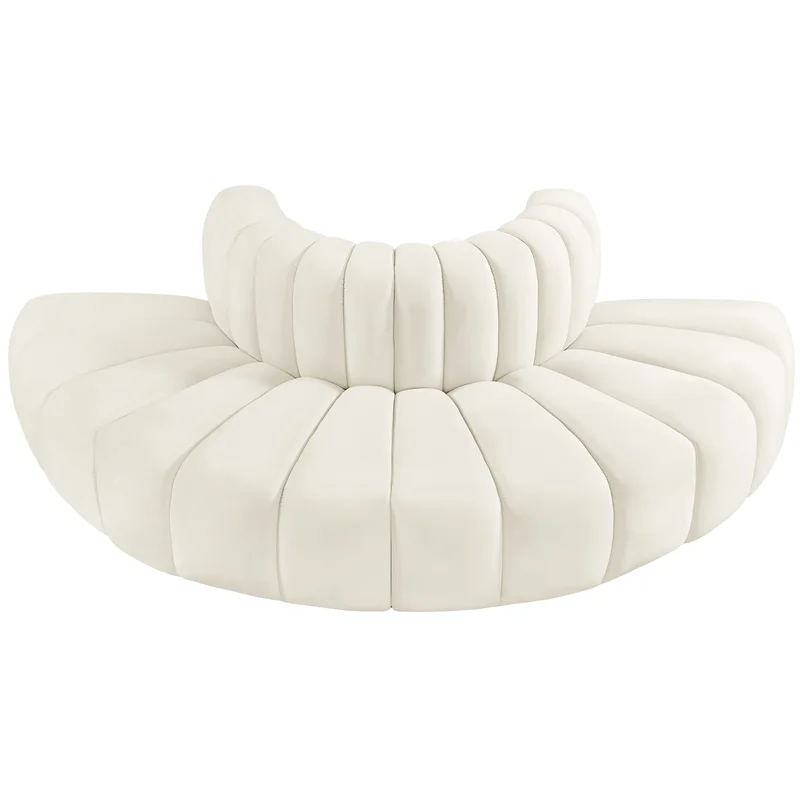 Meridian Furniture Arc Cream Velvet Modular Sofa