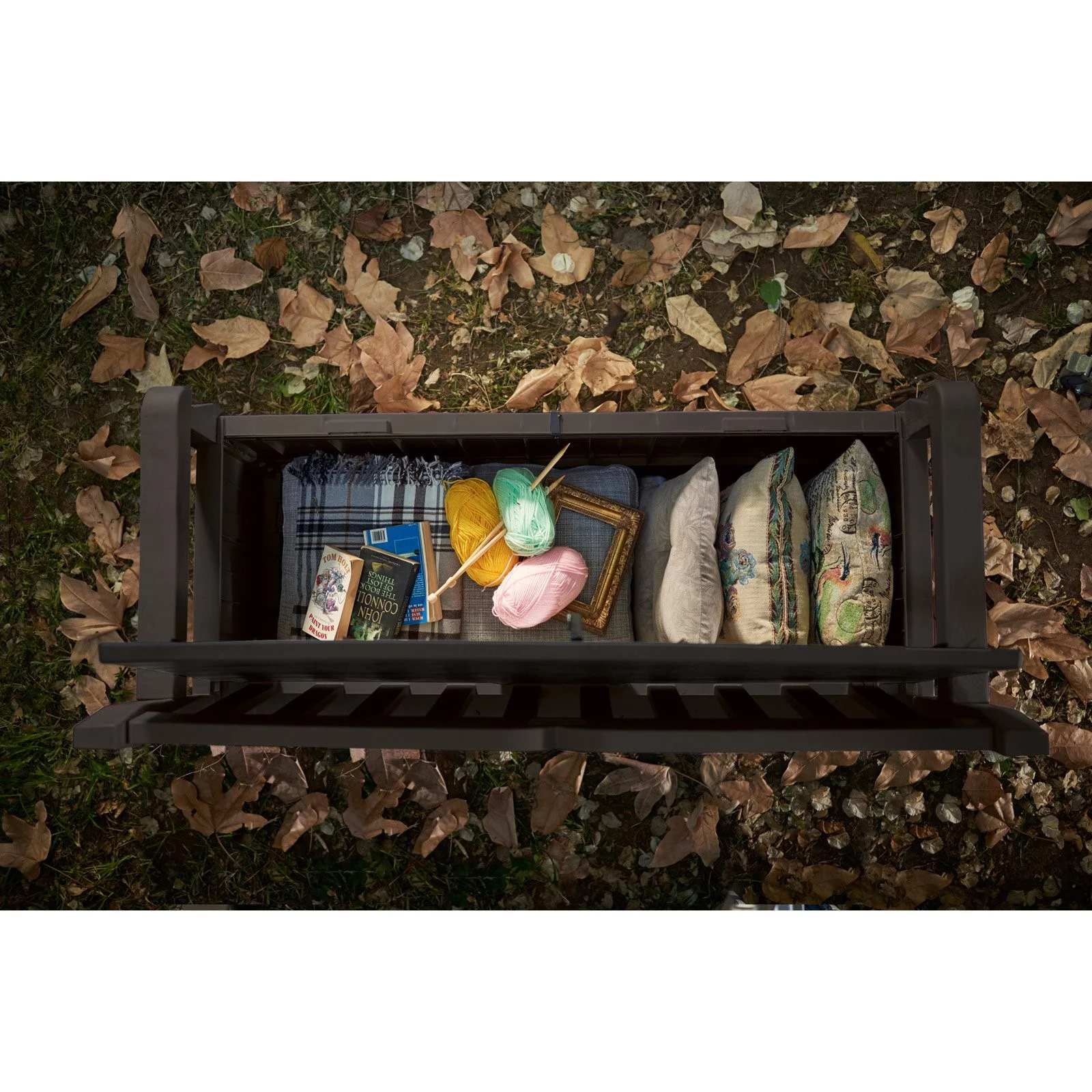 Keter Outdoor Storage Resin Bench - Brown