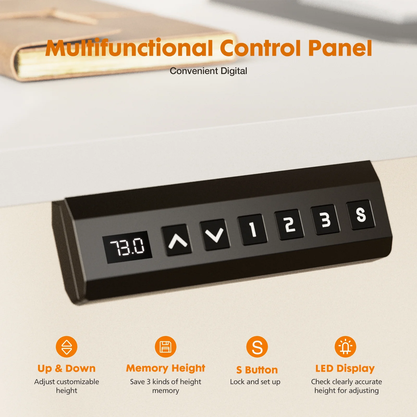 Sumdeal 55 x 24 Inch Height Adjustable Electric Standing Desk with Double Drawer, Stand Up Desk with Storage Shelf, Sit Stand Desk,White,55X24Inch