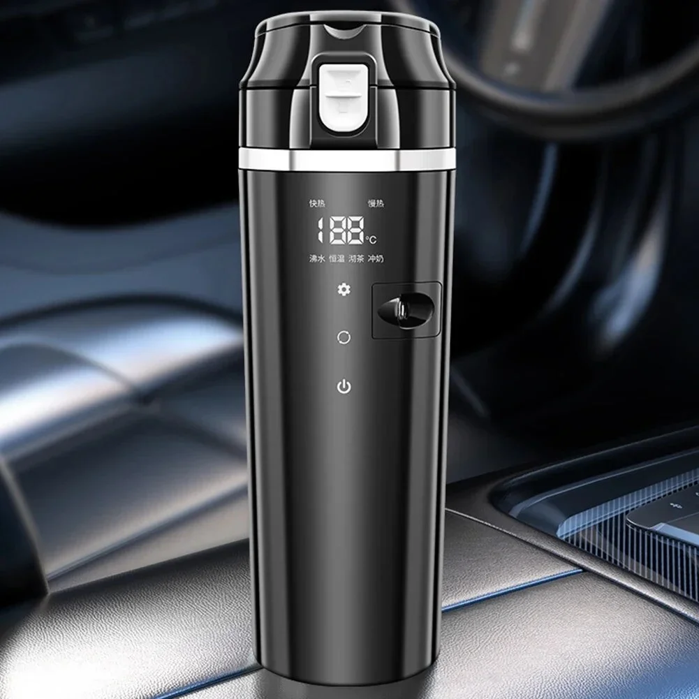 For Car Heated Smart Mug Digital LCD Display Coffee Milk Heated Kettle Smart Temperature Control Thermos Cup Stainless Steel