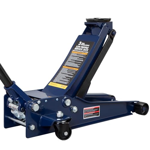 TCE TCET825051 Torin Hydraulic Low Profile Trolley Service/Floor Jack with Single Piston Quick Lift Pump, 2.5 Ton (5,000 lb) Capacity, Blue