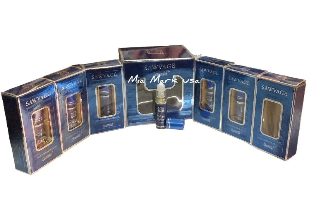 BRAND NEW BOX OF 6 -SAWVAGE  CONCENTRATED ROLLON PERFUME FREE FROM ALCOHOL BY SURRATI WITH FREE SHIPPING