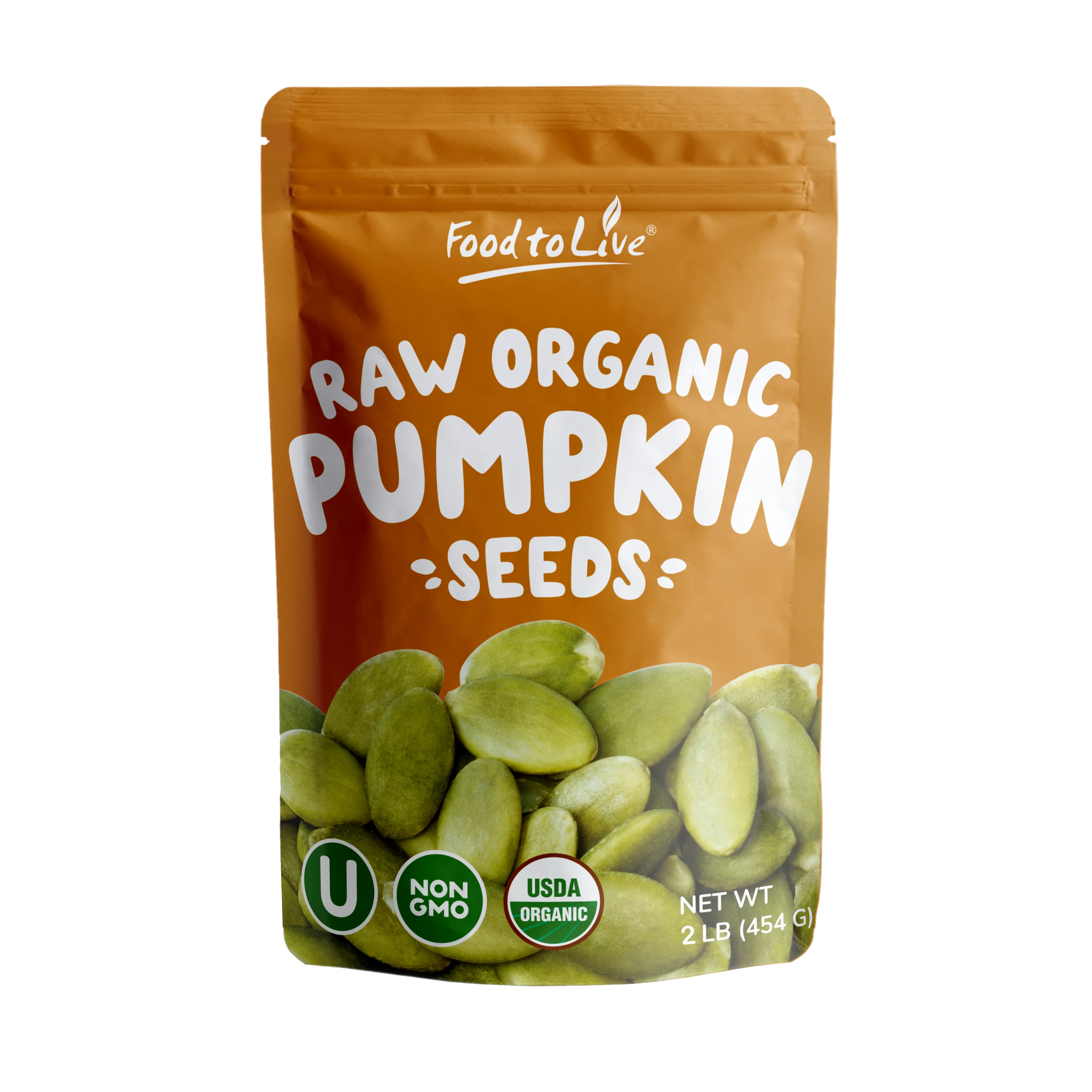 Food to Live, Organic Raw Pepitas (Pumpkin Seeds), 2 Pounds, Non-GMO, Raw