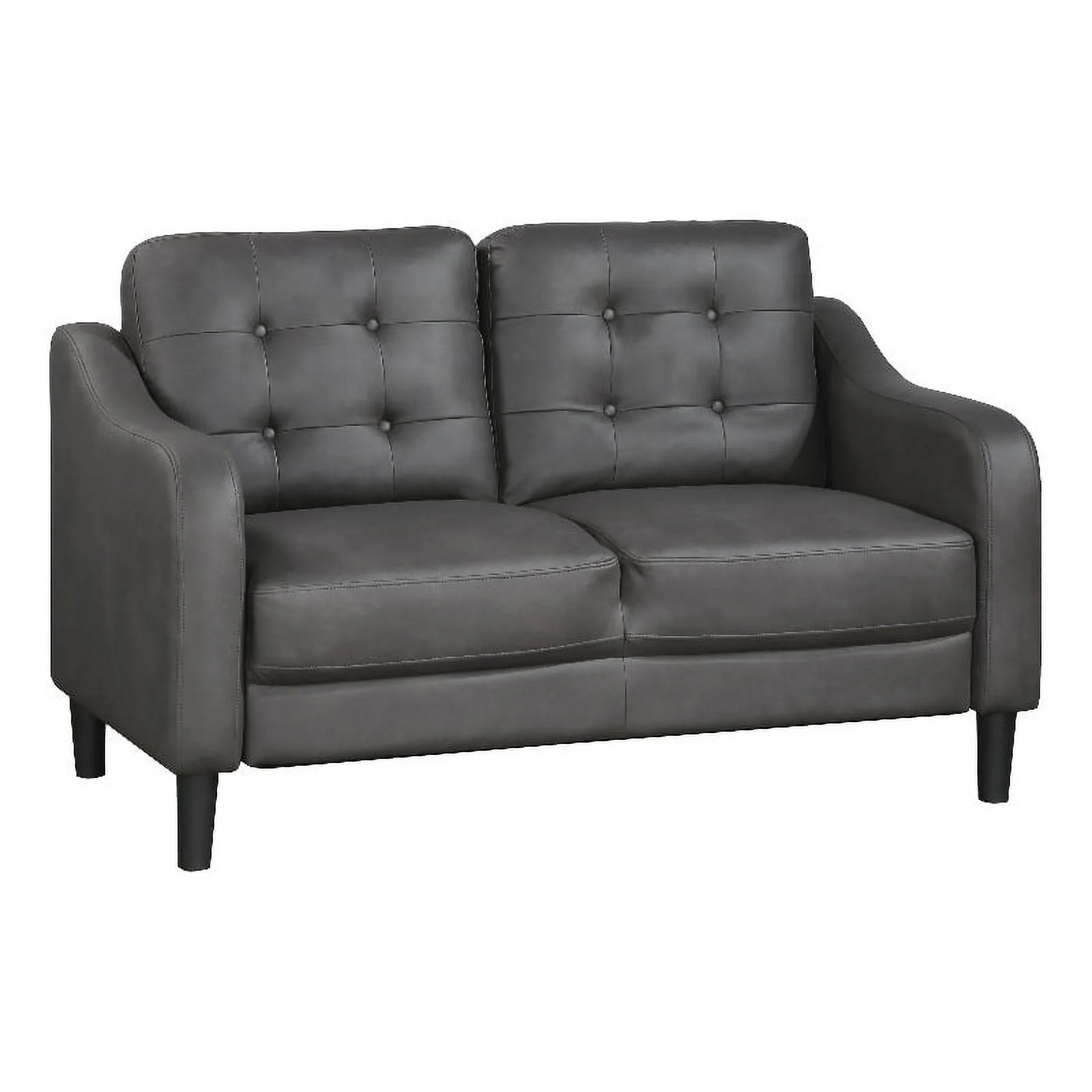 Lexicon Mallory Polished Microfiber Loveseat in Gray