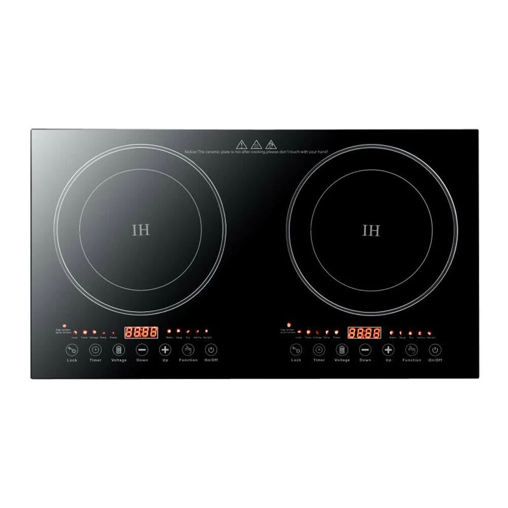 OUKANING 1200W+1200W Dual Burners Electric Cooker Burner Stove Cooktop Stove Cooker Black