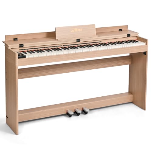 ZHRUNS Digital Piano 88 Key Weighted Keyboard,Full Size Semi Weighted Electronic Keyboard Piano,Electric Piano Keyboard with Sustain Pedal, Portable Piano Keyboard for Beginners Adults,White