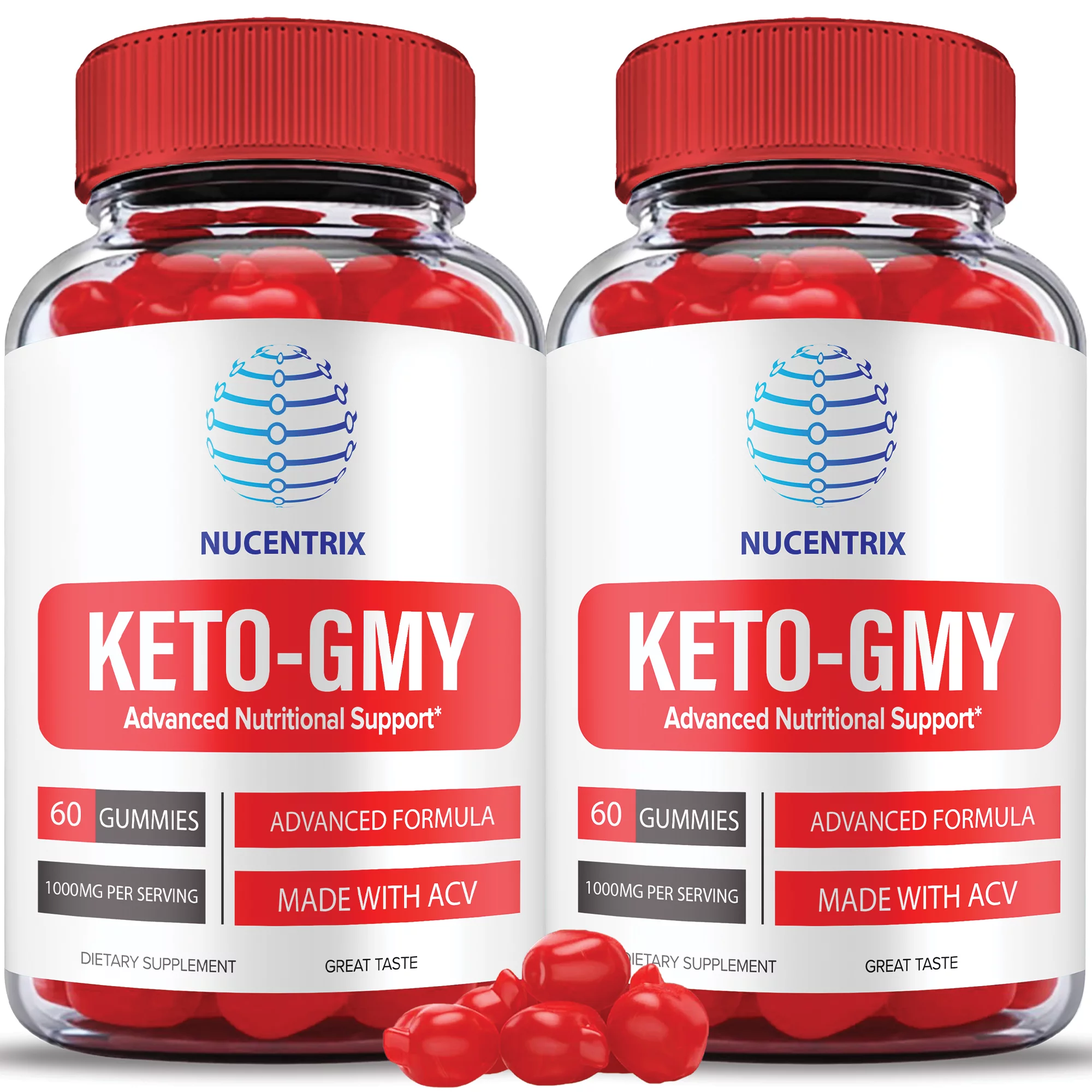 (2 Pack) Keto GMY - Nucentrix Keto GMY Advanced Nutritional Support Apple Cider Vinegar Supplement Dietary Supplement Gummies (120 Gummies)