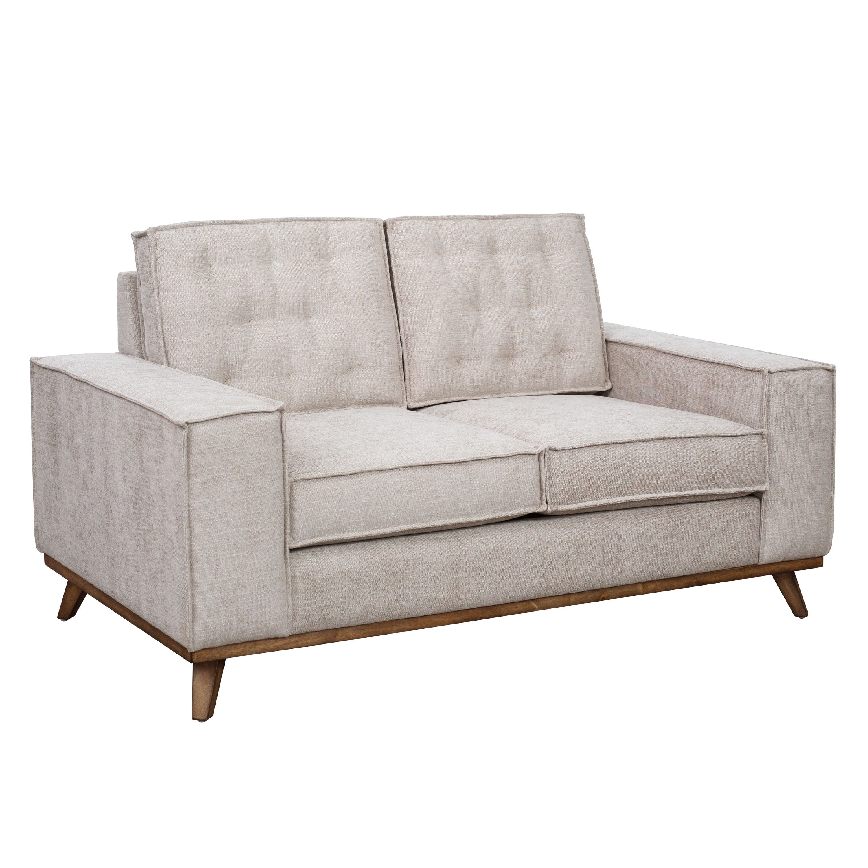 Home Meridian Welt Trim Upholstered Farmhouse Loveseat