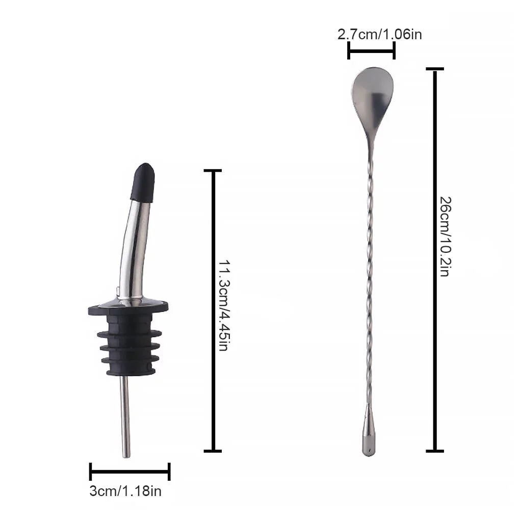 Booyoo Martini Shaker Bartender Kit 10Pcs Stainless Steel Cocktail Strainer Ice Muddler Spoon Jigger Pourers Bar Tools