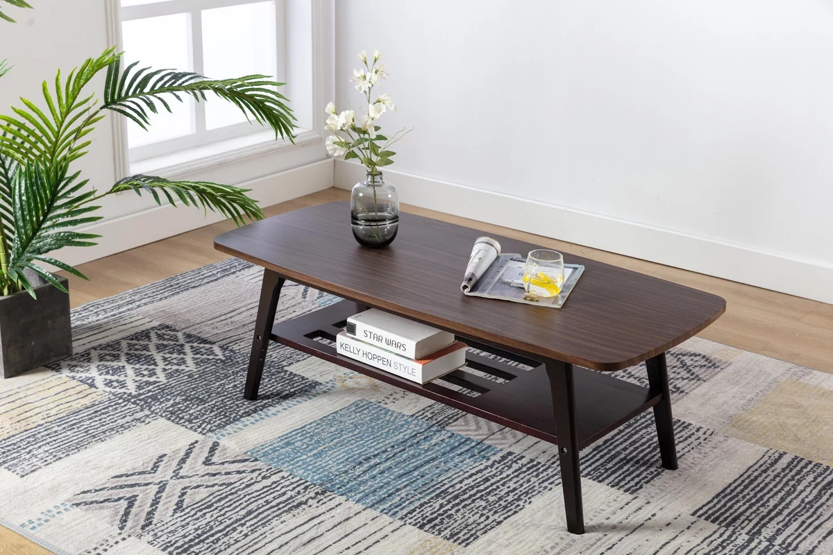 Bahamas Espresso Mid-Century Modern Dark Engineered Wood Coffee Table