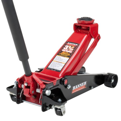 Blackhawk B6350 Black/Red Fast Lift Service Jack - 3.5 Ton Capacity, 28 1/2