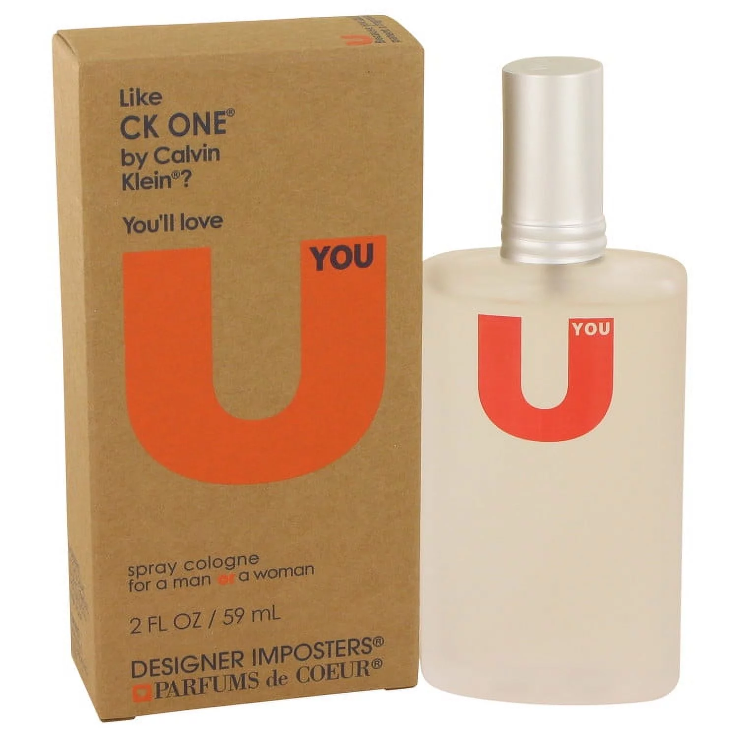 Designer Imposters U You Perfume By Parfums De Coeur Cologne Spray (Unisex) 2 oz(Pack of 2)