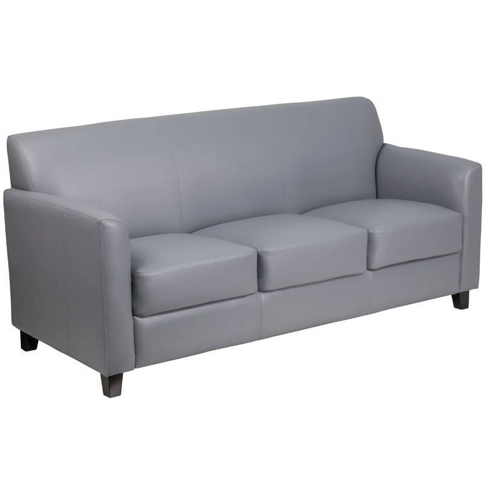 Pemberly Row Modern / Contemporary Leather Reception Sofa in Gray