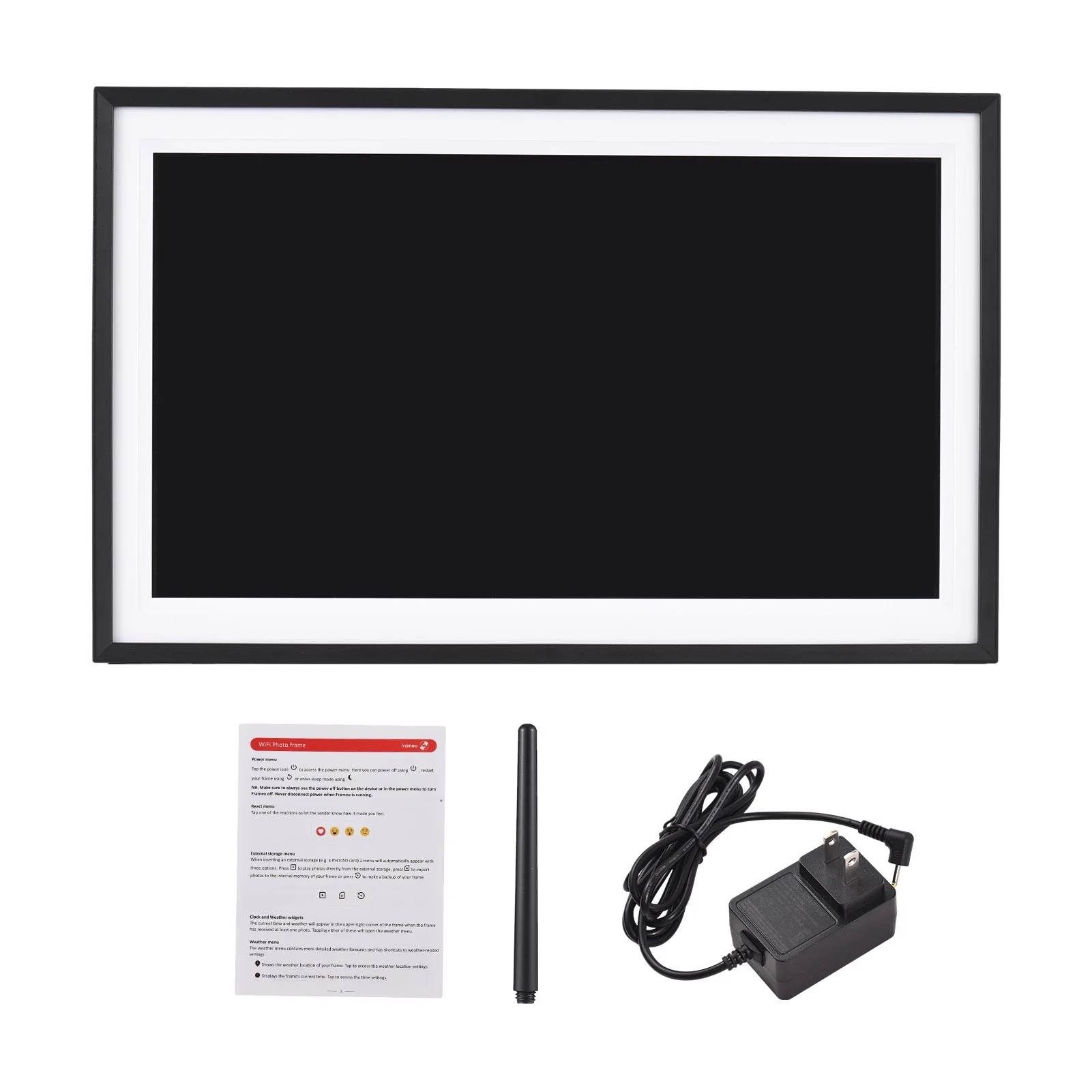 Anself WiFi Digital Photo Frame 15.6-Inch TFT Screen with 16GB Storage Auto Rotation