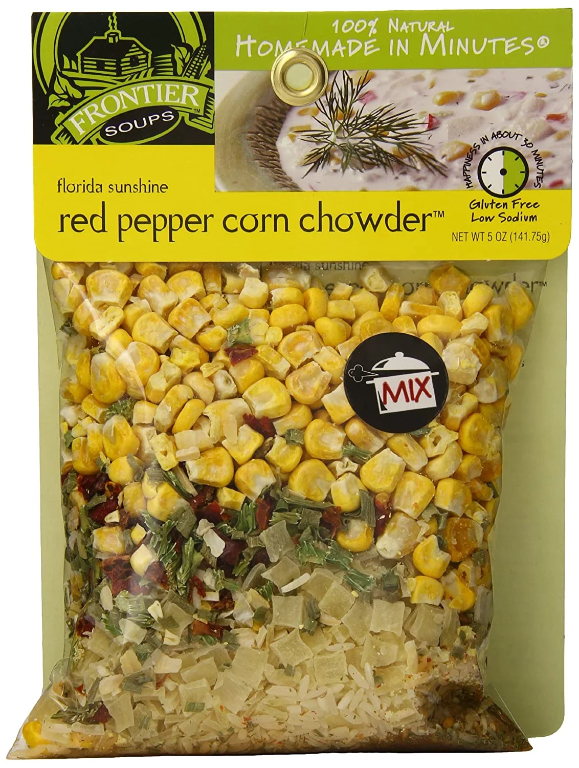 Frontier Soups Red Pepper Corn Chowder, Homemade In Minutes Florida Sunshine, 5 oz. Bags (Pack of 4)