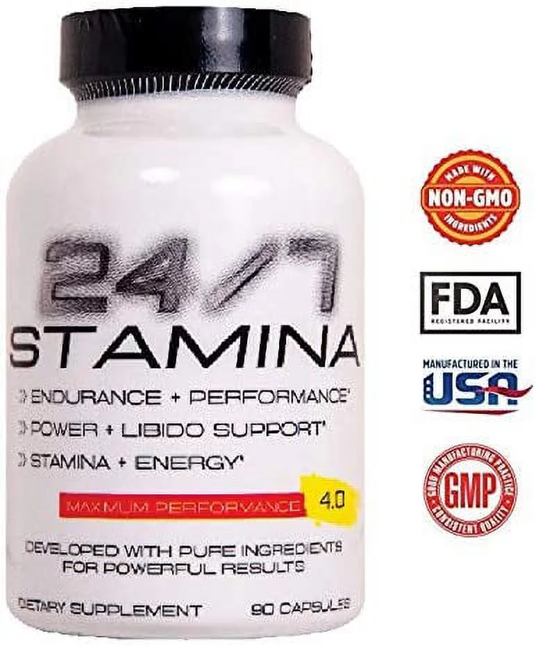 24/7 Stamina - All-natural Energy Supplement- Endurance Booster - Energy Booster 90 count Pentlab Made in USA