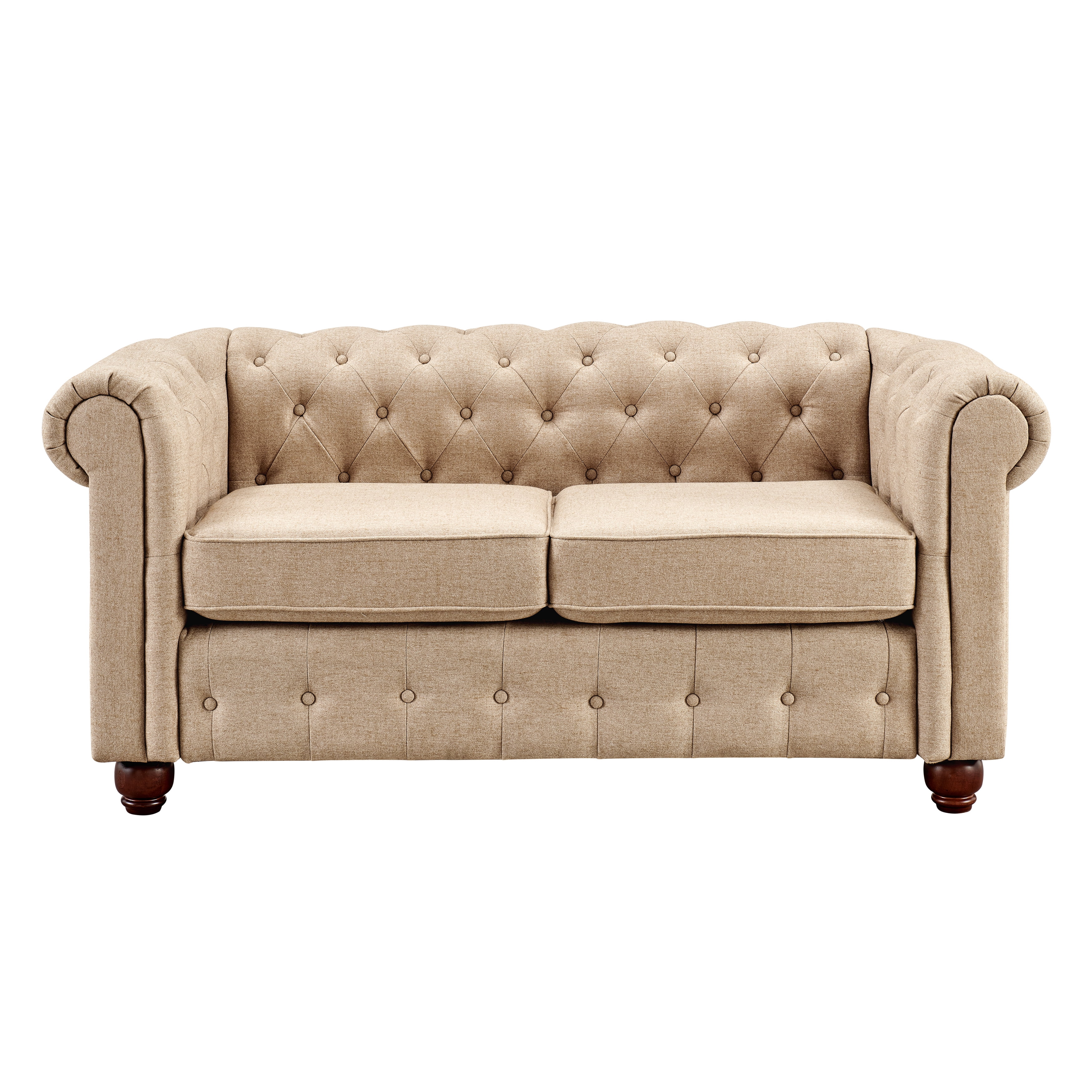HomeFare Cream Living Room Loveseat