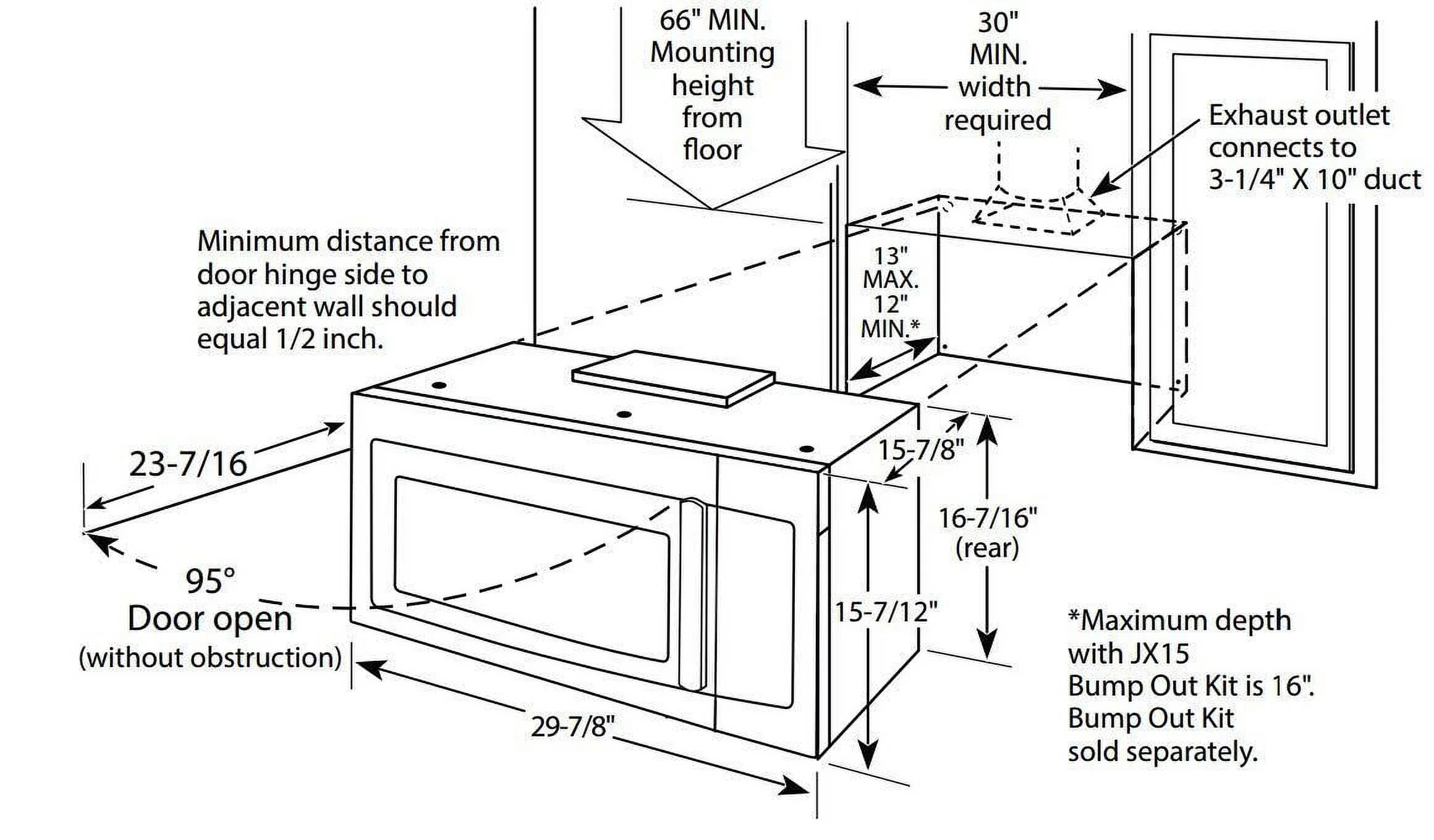 GE® Appliances 1.6 cu. ft. Over-The-Range Microwave Oven model JVM3162RJSS in Stainless Steel.