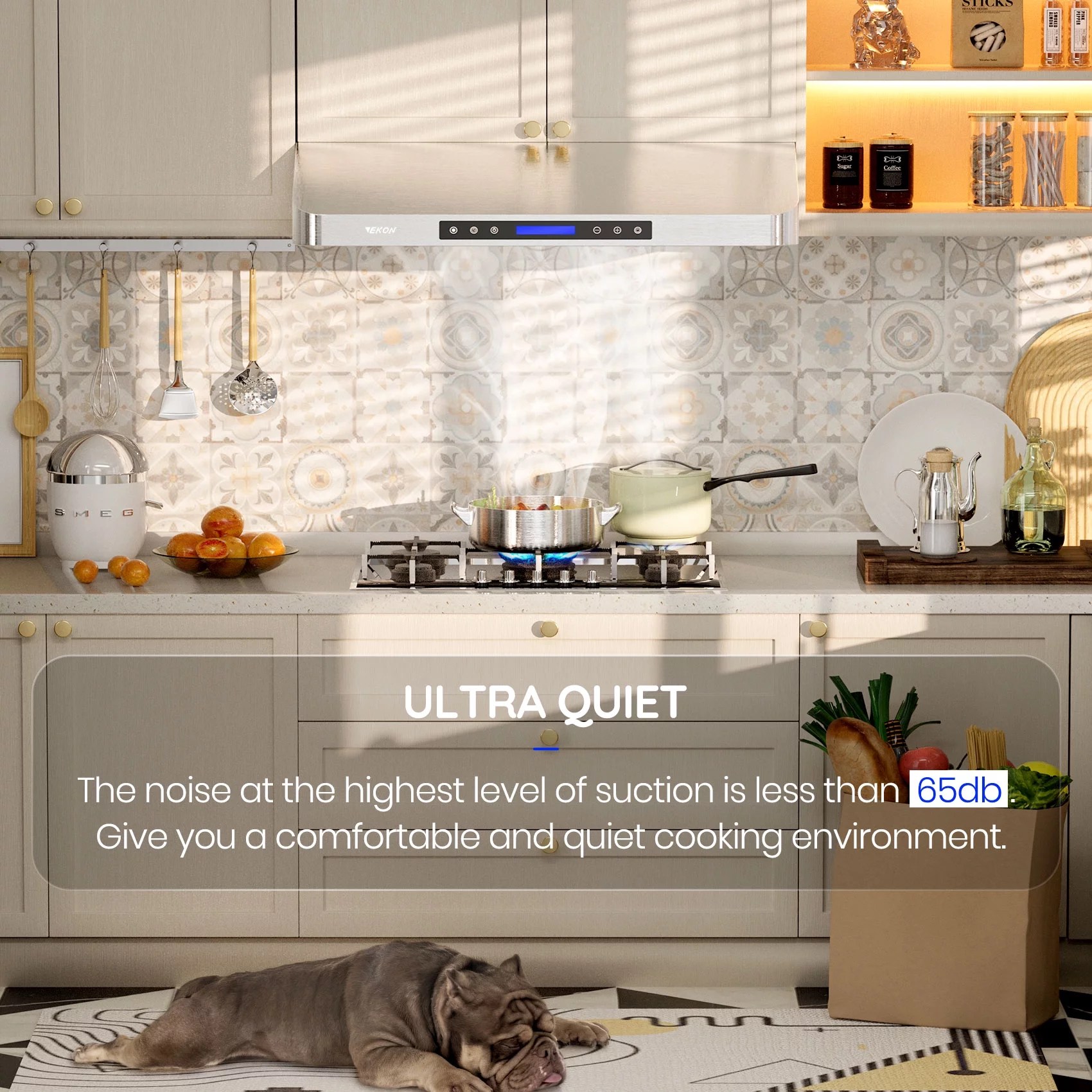 EKON Kitchen Expert 36 inch 900 CFM Under Cabinet Range Hoods with Stainless Steel Filters,LED lamps