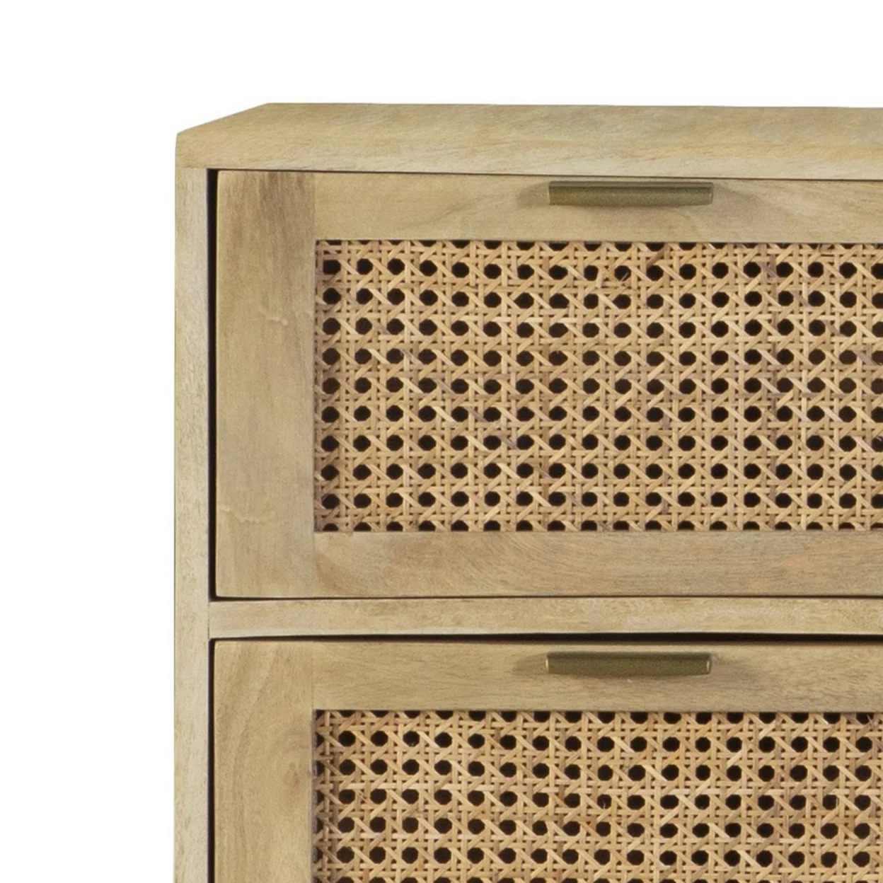 Lili 36 Inch 3 Drawer Sideboard Console Cabinet Brown Mango Wood Frame- Saltoro Sherpi