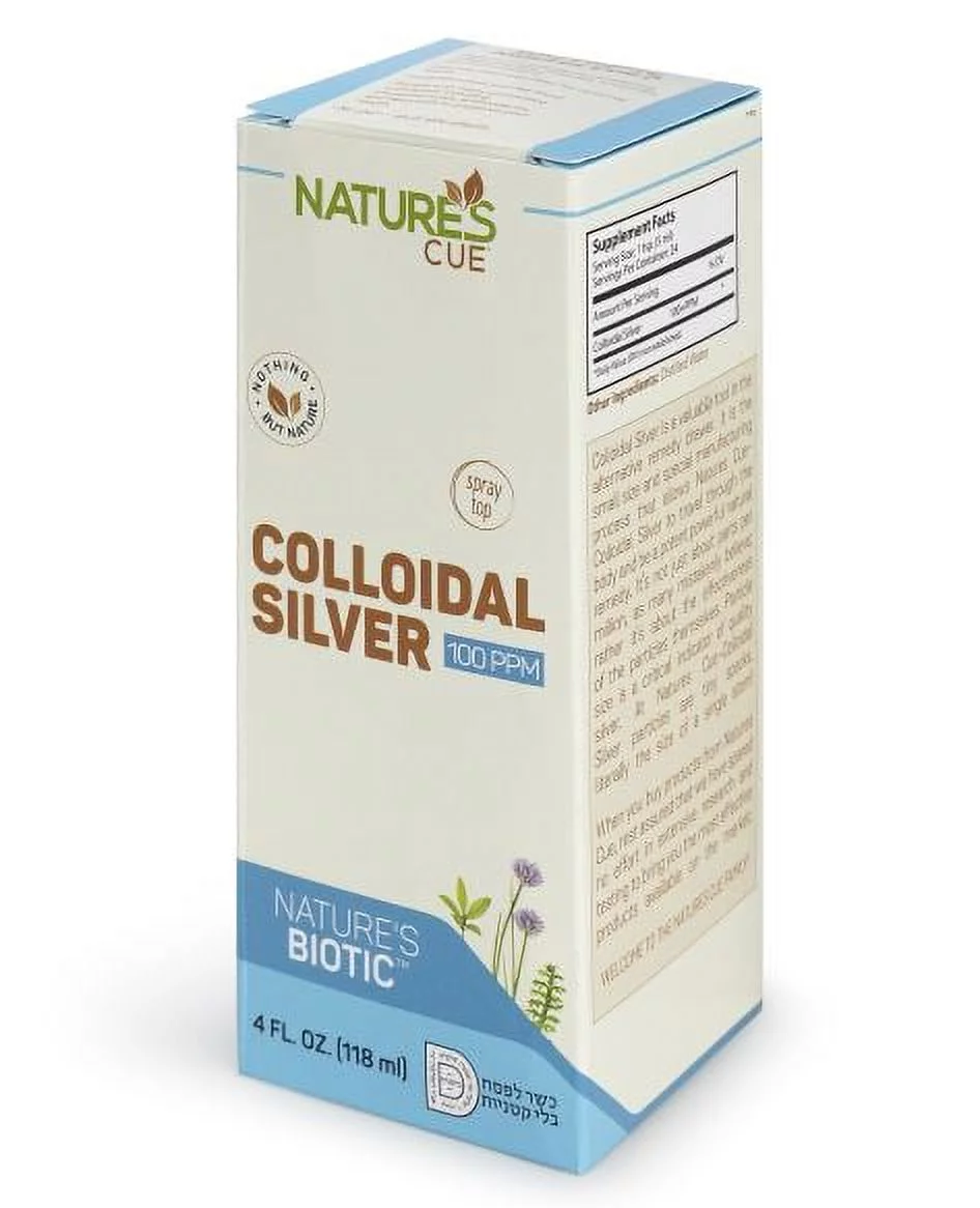 Natures Cue Kosher Colloidal Silver 100ppm Liquid - 4 fl oz