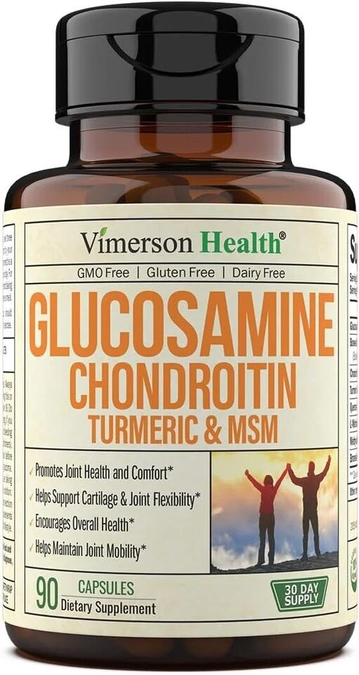 Glucosamine with Chondroitin Turmeric MSM Boswellia. 90 Capsules