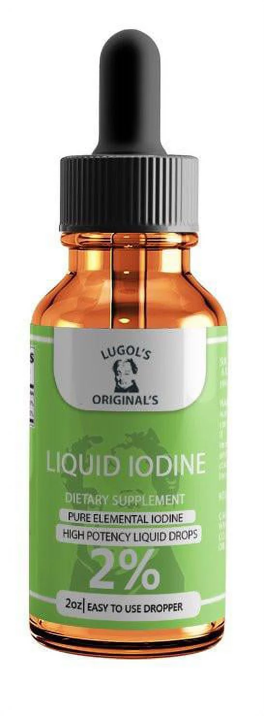2% Liquid Iodine Drops Thyroid Support Supplement 2oz