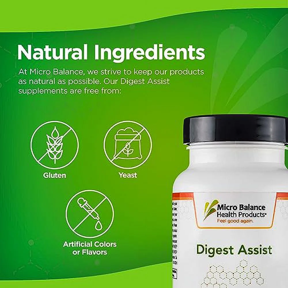 Micro Balance Digest Assist with Pancreatin, Betaine HCL, Papain, Ox Bile, Bromelain, and Pepsin to Support Digestion, 90 Capsules
