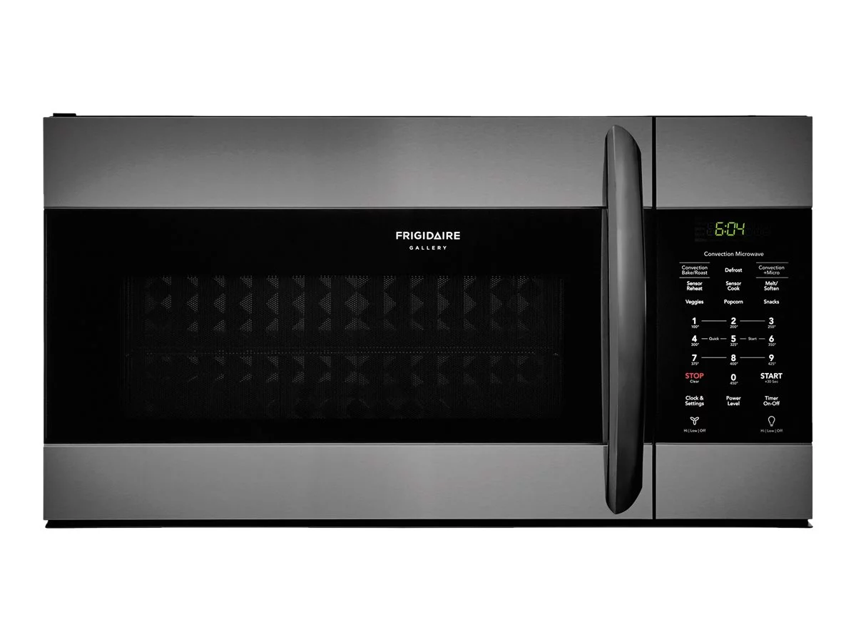 Frigidaire Gallery Series FGMV155CTD - Microwave oven with convection - over-range - 1.5 cu. ft - 900 W - black stainless steel with built-in exhaust system