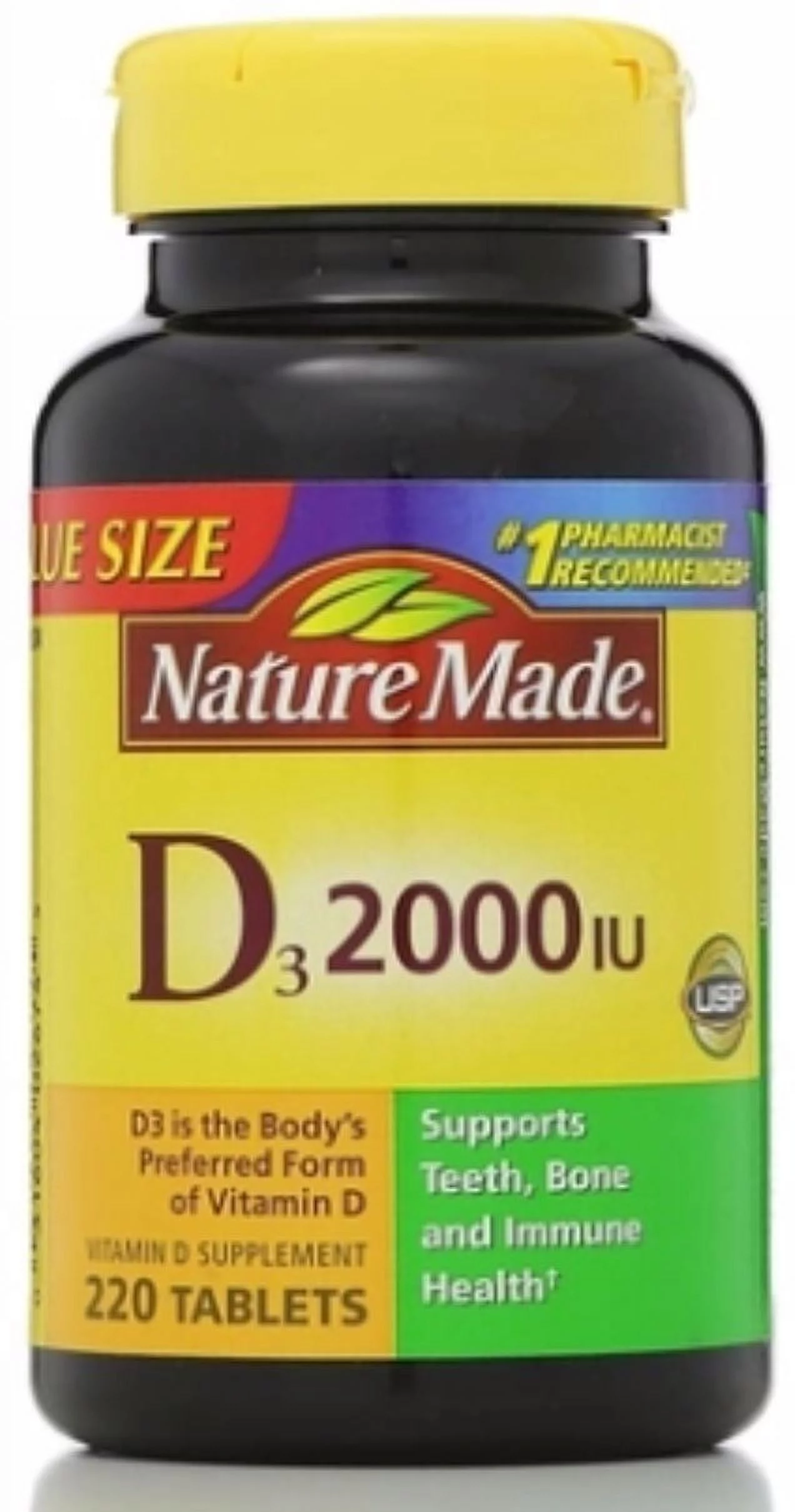 Nature Made D3 2000 IU Tablets 220 ea (Pack of 3)