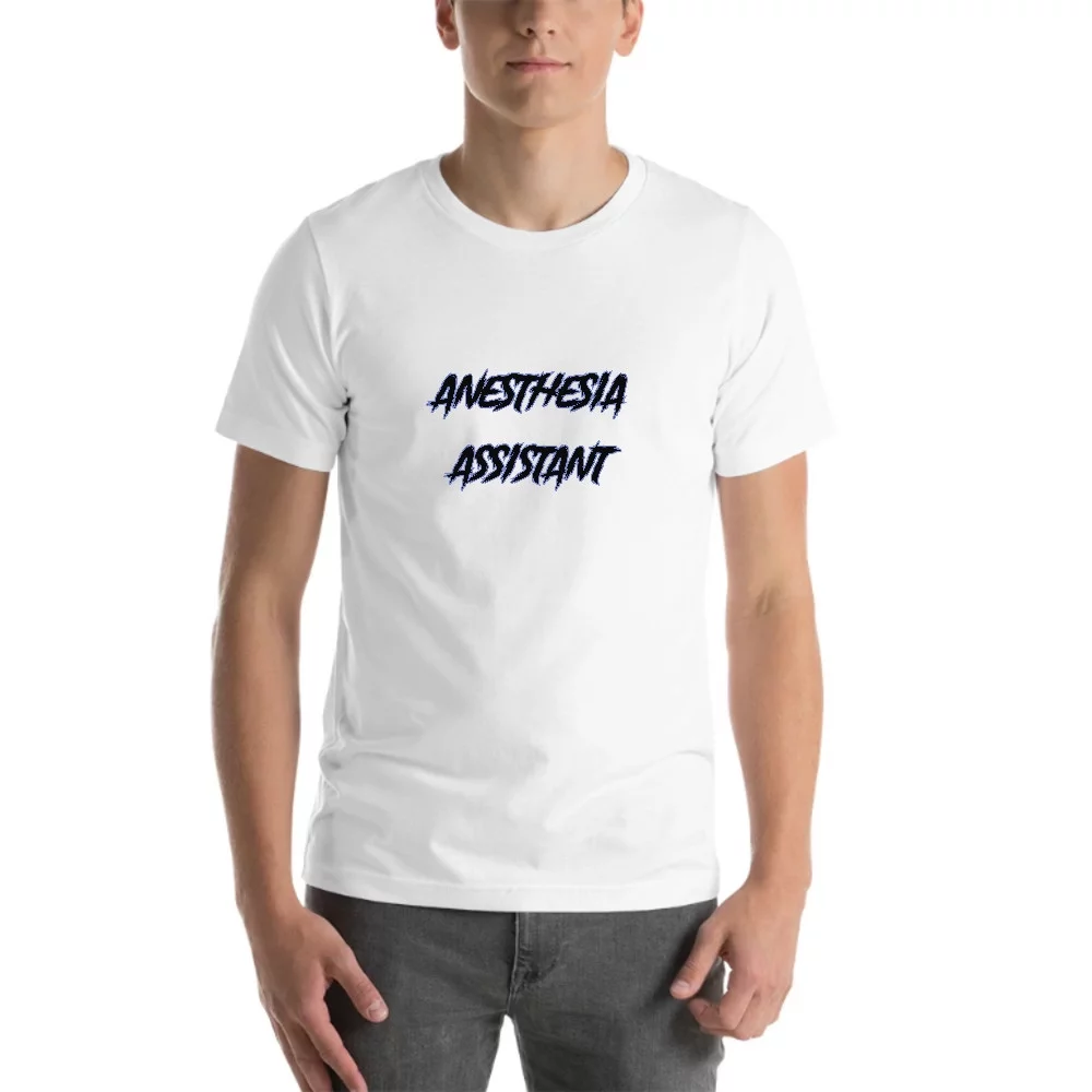 M Anesthesia Assistant Slasher Style Short Sleeve Cotton T-Shirt By Undefined Gifts
