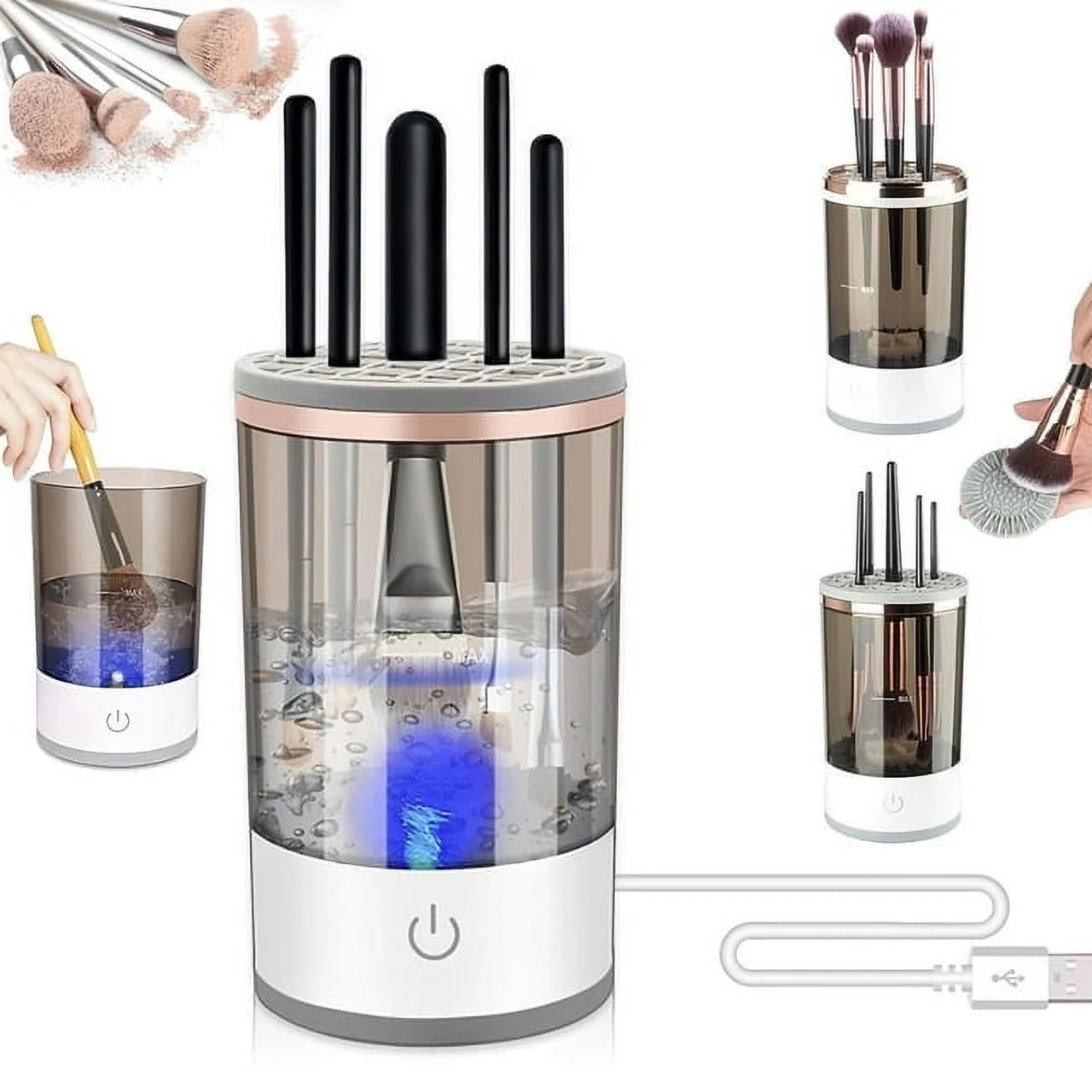 Pro Automatic Electric Makeup Brush Cleaner Tool, Portable Electric USB Pro Makeup Brush Cleaner Machine, Gift for Women Wife Friend