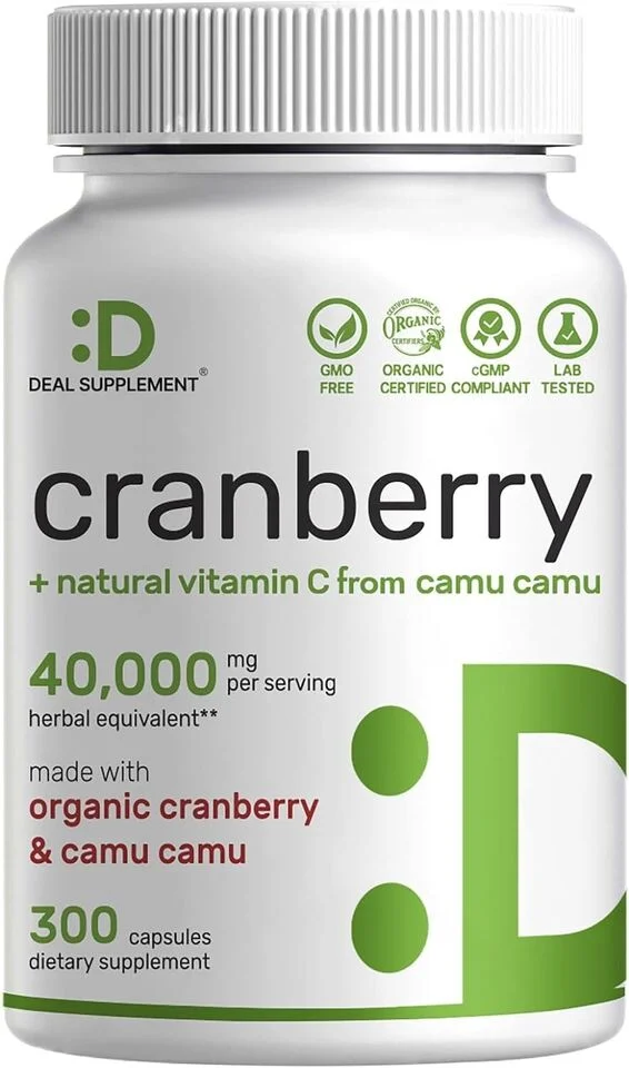 Cranberry Max Strength 40000mg Urinary Tract Support -300 Capsule
