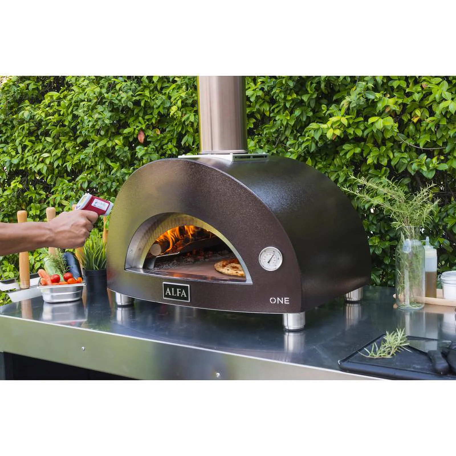 Alfa Nano 29 in. Wood Outdoor Pizza Oven Copper