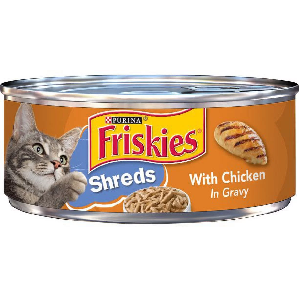 Purina Friskies Shreds Wet Cat Food, With Chicken & Gravy, Made with Real Chicken, Complete & Balanced Nutrition for Adult Cats, 5.5 OZ Can (Pack of 12)