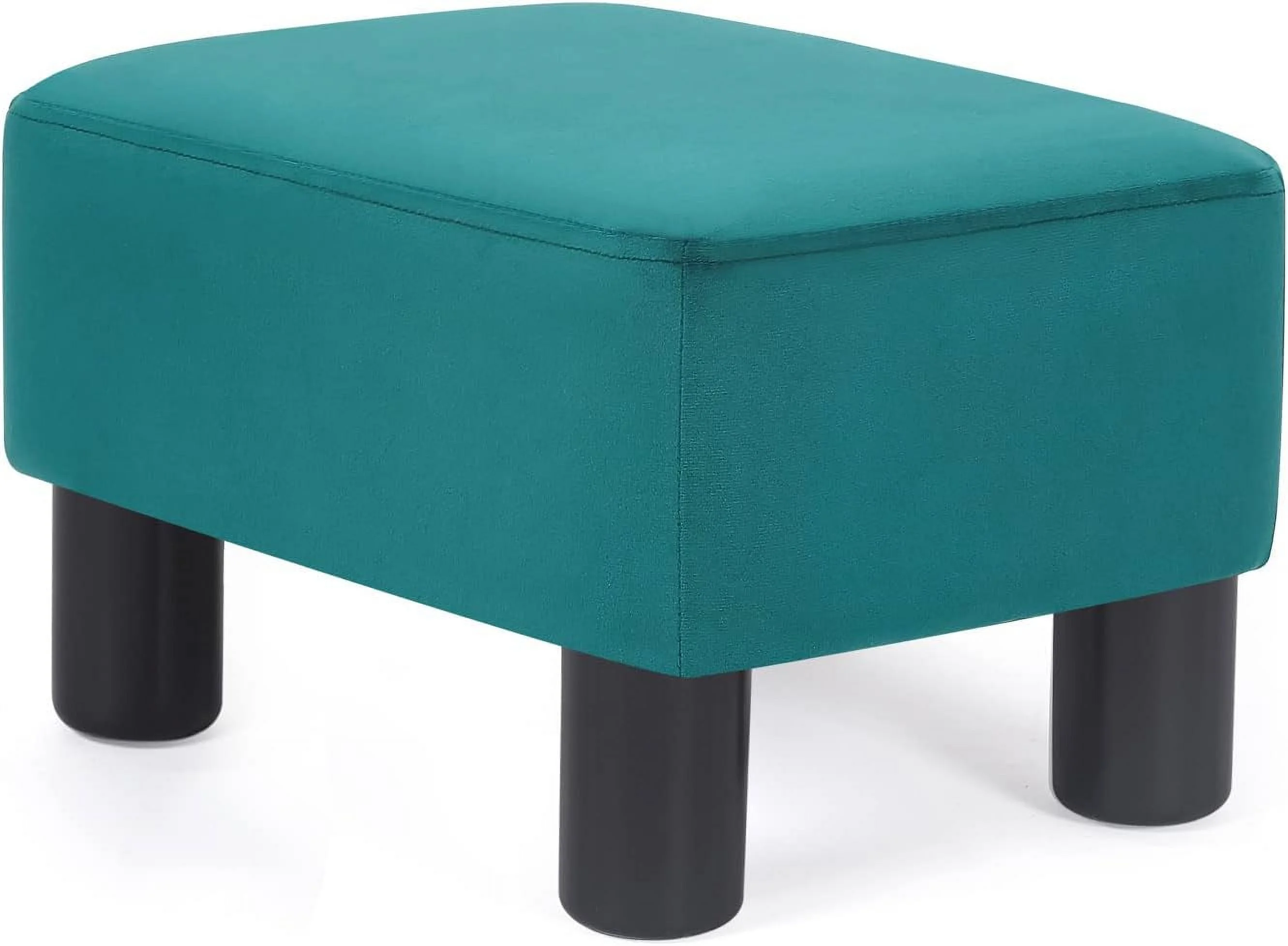 Footrest Ottoman Modern Small Rectangular Fabric Footstools For Living Room Bedroom Office, Blue