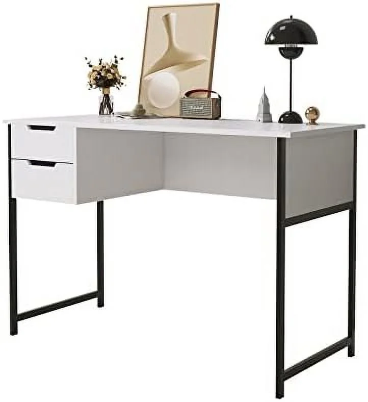 xrboomlife Small Computer Desk with Drawer Home Office Desks for Small Spaces  39.4 Inch Writing Desk Work Desk PC Table Study Desk  Modern Simple Style Laptop Desk for Bedroom