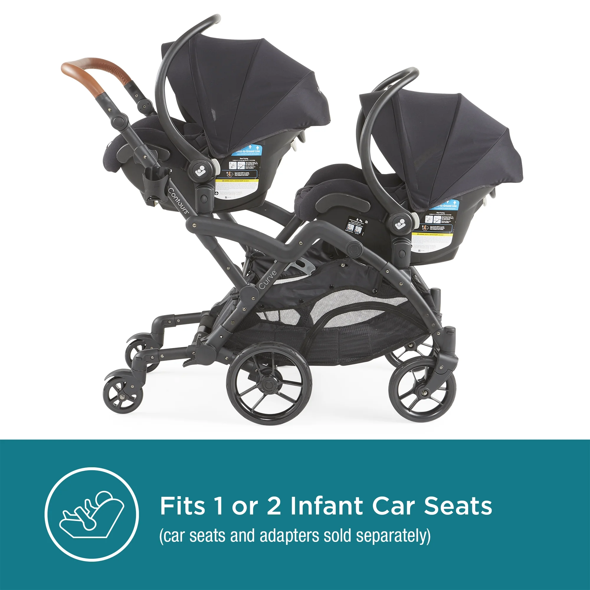 Contours Curve V2 Double Tandem Stroller, Black Herringbone, Unisex