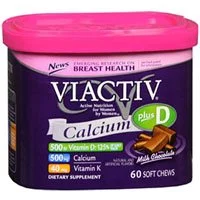 Viactiv Calcium Plus D Milk Chocolate Soft Chews, 60 Count