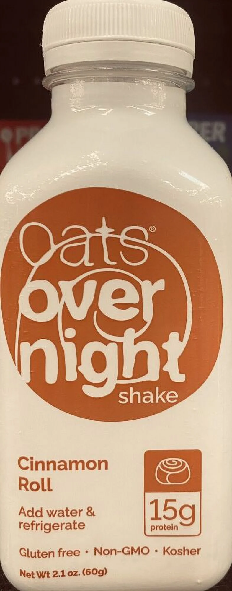 2x Oats Overnight - Cinnamon Roll Over night Oats Shake 2.1 oz 1 Bottle 2 PACK