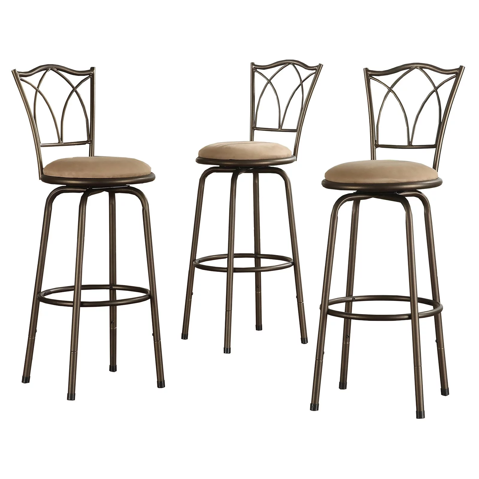 Weston Home Aidan Cross Back Adjustable Bar Stool - Set of 3