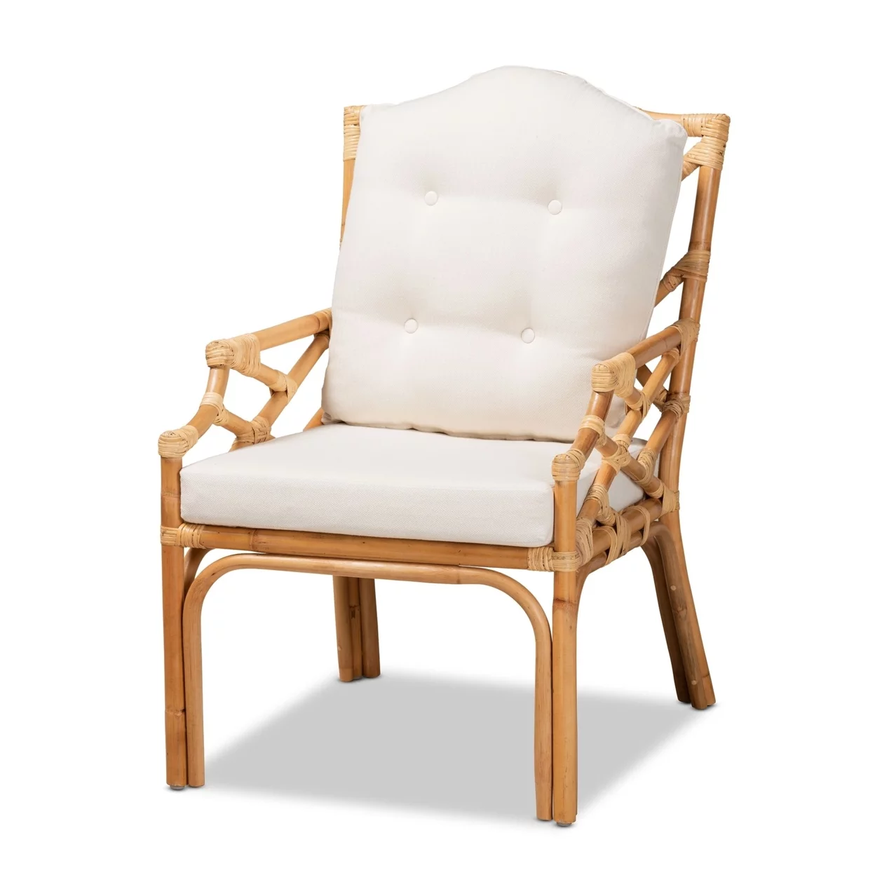 Baxton Studio Sonia Modern and Contemporary Natural Finished Rattan Armchair