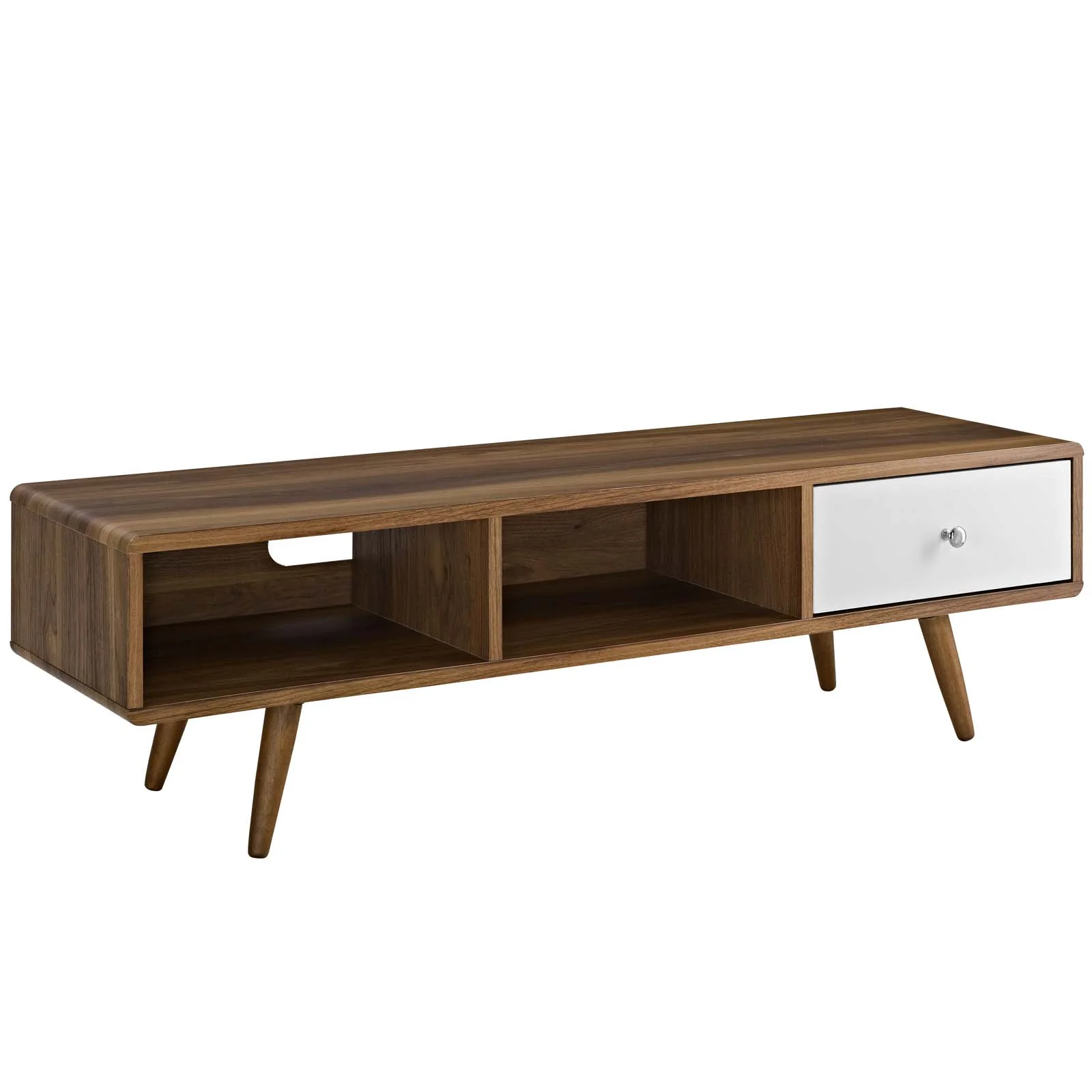 Modway Transmit 55” TV Stand in Walnut White