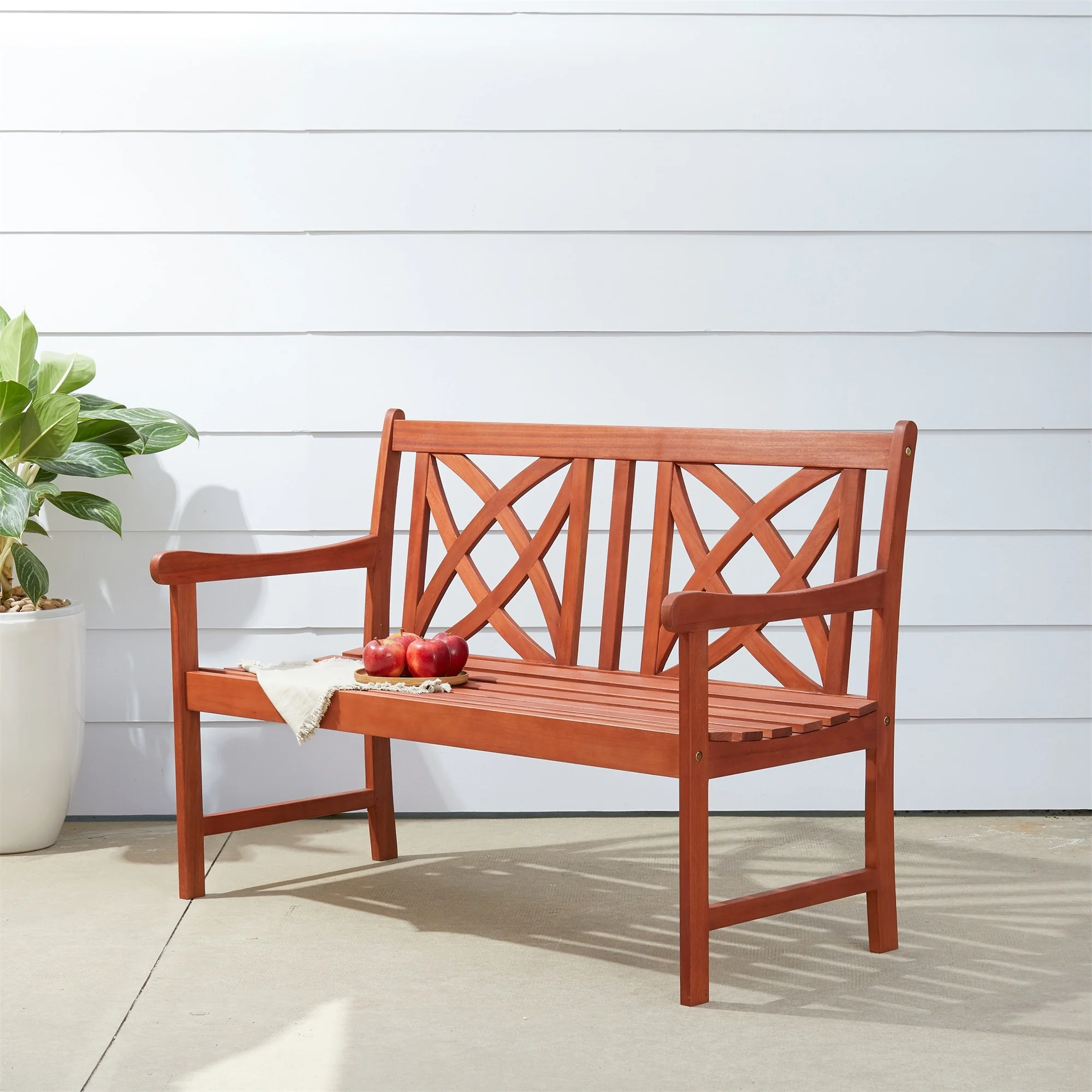 Clihome  Outdoor Patio 4-foot Wood Garden Bench