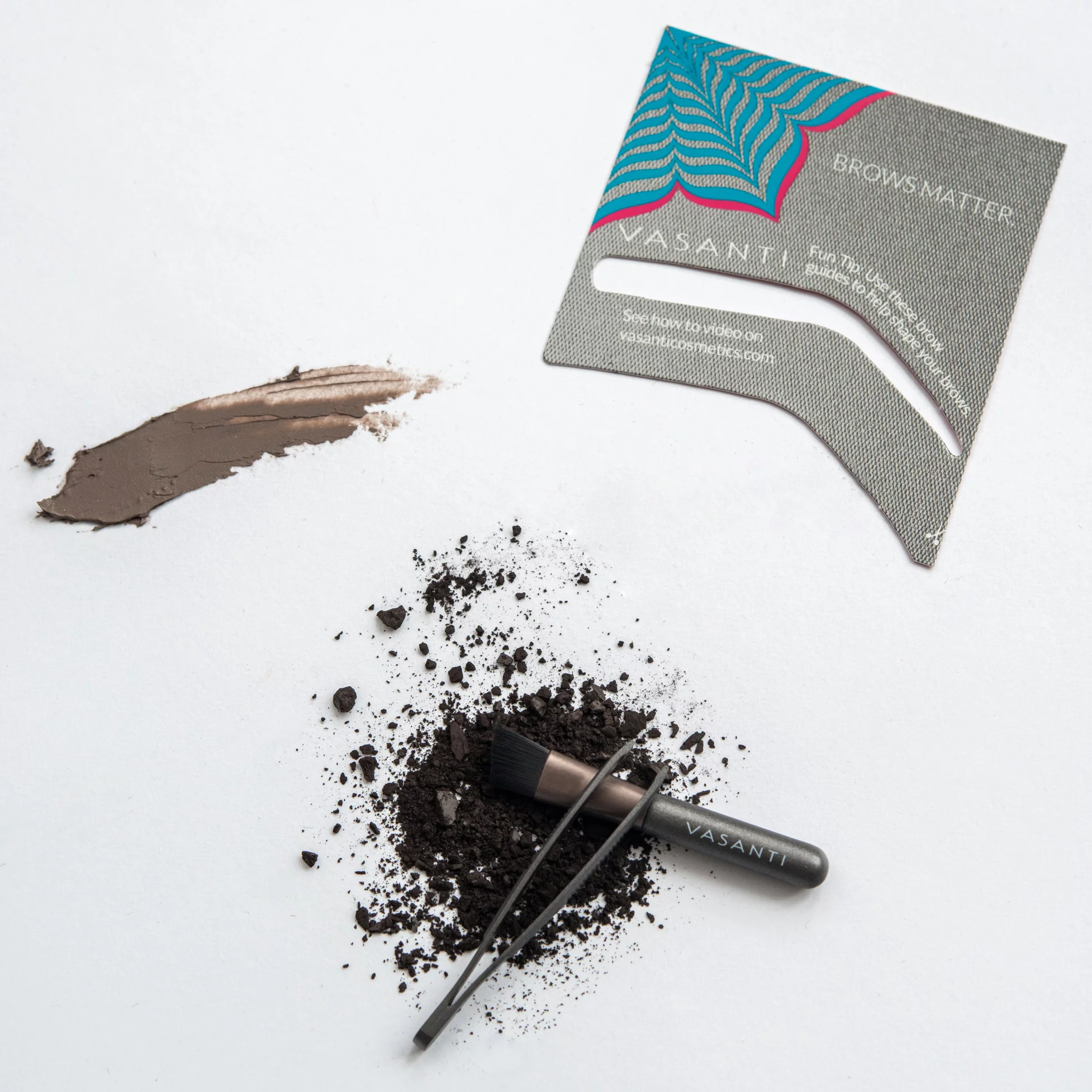 Vasanti Cosmetics Dynamic Brow Duo Kit (Happy Medium) Comes with Mini Eyebrow Grooming Tools