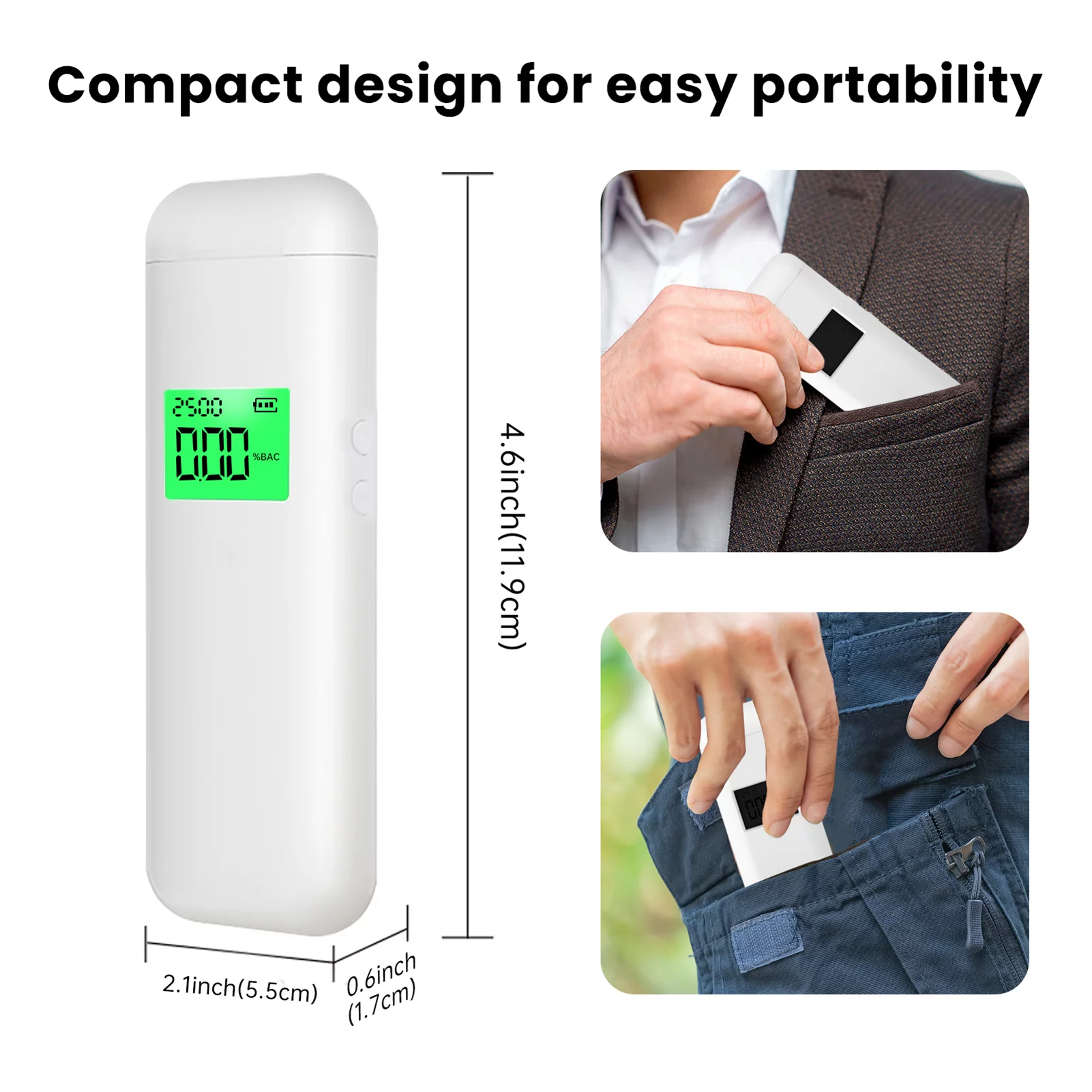 Arealer Gas tester,Tester Type-c Tester Breathalyzer Test Tools Simbae Lcd Display Or Party Use Tester With Lcd Use With 10 Splenssy Maiju Party Use With Tester Portable Tester